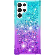 Cool-M For Samsung Galaxy S23 Ultra Ince Uygun Telefon Kılıfı Gradyan ve Sıvı Akışlı Glitter Toz Kabuğu Esnek Tpu Arka Kapak (Yurt Dışından)