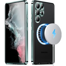 Cool-M For Samsung Galaxy S23 Için Ultra Anti-Çizelge Mat Telefon Kapağı Tpu Geri + Elektrokaplama Metal Kenar Entegre Lens Koruma Telefon Kılıfı (Yurt Dışından)