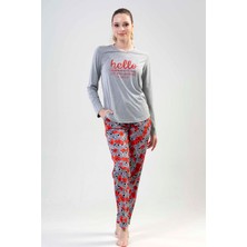 Vienetta Pamuklu Uzun Kol Pijama Takım