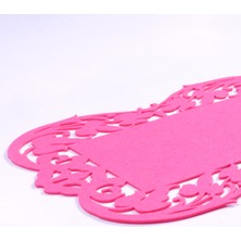 Pembe keçe amerikan servis, flower - 27x44 cm  1 adet