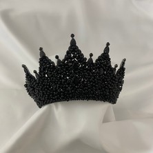 Lüks Düğün Aksesuarları Diana Antrasit Gelin Tacı