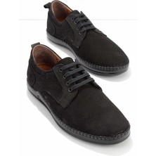 Bambi Siyah Nubuk Leather Erkek Casual Ayakkabı E01733701601