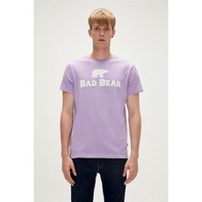 Bad Bear Bear Tee T-Shirt Lavanta Mor Logo Baskılı Erkek Tişört