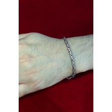 Encili Silver 925 Ayar Gümüş Kral Zinciri Oval Bileklik