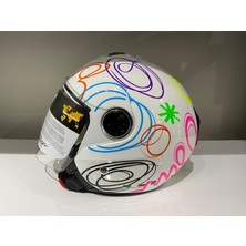 Sway Kask SW-715 Çenesiz White Flower
