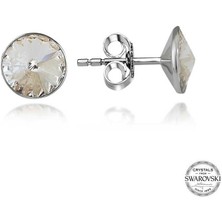 Gumush Swarovski Crystal Taşlı Gümüş Çivili Kadın Küpe