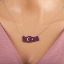 Gumush Gümüş Ay Yıldız Türkiye Haritası Kadın Kolye