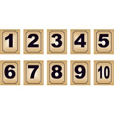 Yüksel 34 Alüminyum Parlak Gold Metal Kapı Masa Dolap Numarası 10'lu Arkası Yapışkanlı
