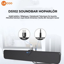 Lenovo Lecoo DS102 Bluetooth + Kablolu BT/USB/AUX Stereo 6W Soundbar Taşınabilir Hoparlör Siyah