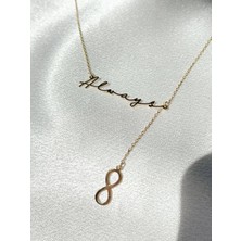 Nida Jewelry 925 Ayar Gümüş Always Sonsuzluk Kolye
