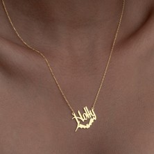 Nida Jewelry 925 Ayar Gümüş Isim Yarasa Kolye