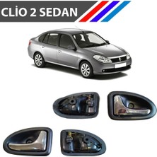 Otozet Clio 2 Sedan Kasa Iç Açma Kolu 4 Adetli Takım Parlak Krom Detaylı