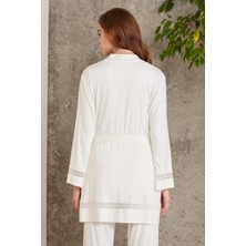 Pierre Cardin Dantelli Penye 3'lü Kadın Pijama Takımı - 2800