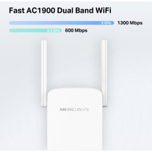 Mercusys ME50G, AC1900 Mbps, 1 Gigabit Bağlantı Noktası ve 4 Harici Anten, Dahili Access Point Modu, Tek Tuşla Kolay Kurulum, Mobil Uygulama Desteği, Dual-Band Wi-Fi 5 Menzil Genişletici