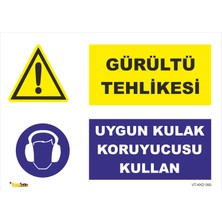 Vizyon Trafik Gürültü Tehlikesi Uygun Kulak Koruyucusu Kullan Levhası