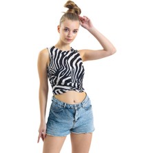 HMY Bisiklet Yaka Kolsuz Top Crop