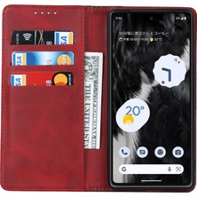 Xshop Google Pixel 7A Için Pu Deri Telefon Kılıfı, Bi Renkli Eklemci Buzağı Dokusu Şok Geçirmez Manyetik Telefon Kapağı Stand Cüzdanı (Yurt Dışından)