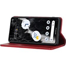 Xshop Google Pixel 7A Için Pu Deri Telefon Kılıfı, Bi Renkli Eklemci Buzağı Dokusu Şok Geçirmez Manyetik Telefon Kapağı Stand Cüzdanı (Yurt Dışından)