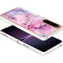 Xshop Sony Xperia Için Elektraplama Telefon Kılıfı 1 Iv 5g Anti-Drop Tpu Kapak Yb Imd Serisi-16 Stil E 2.0mm Mermer Desen Imd Geri Kılıf (Yurt Dışından)