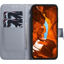 Xshop Google Pixel 7A Pu Deri Folio Cüzdan Kılıf Desen Baskı Standı Manyetik Kapatma Şok Geçirmez Telefon Kapağı Bilek Kayışı ile (Yurt Dışından)