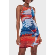 Calvin Klein Asimetrik Kesim Cut Out Bodycon Streç Jarse Elbise J20J2207600K9 Bayan Elbise J20J220760 0k9