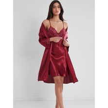 Pierre Cardin 2li Saten Gecelik Sabahlık 4050