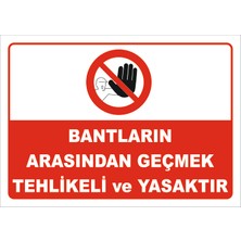 Vizyon Trafik Bantların Arasından Geçmek Tehlikeli Ve Yasaktır Levhası