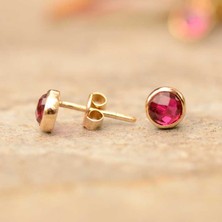 Engingold 14K Altın Renkli Taşlı Küpe