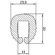 Gözdeler Tekne Kenar Kıyılık Fitili , Küpeşte Fitili - Gri ( 1 Adet = 1 Metre )