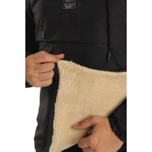 Good Fashion Dar Kesim Içi Kürklü Kanguru Cep Erkek Yağmurluk Mont