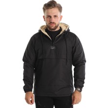 Good Fashion Dar Kesim Içi Kürklü Kanguru Cep Erkek Yağmurluk Mont