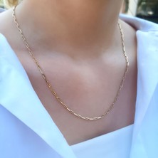 Engingold 14K Altın Minimal Ataç Zincir Kolye