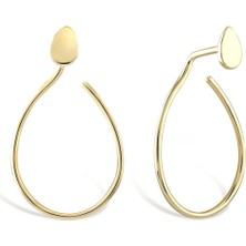 14 Ayar Altın Sade Damla Tel Küpe