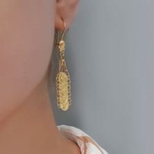 Engingold 22 Ayar Altın Sallantılı Tuğralı Küpe