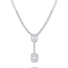 Engingold Pırlanta Baget Taşlı Gerdanlık Kolye