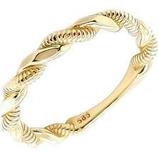 Engingold 14 Ayar Altın Ikili Burma Yüzük