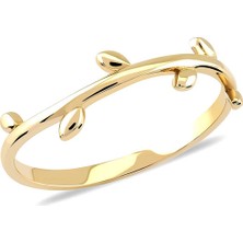 Engingold 14K Sarı Altın Minimal Dal Yüzük