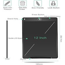 Teknomila 12" Büyük Boy Dijital Kalemli Renkli Yazı Çizim Yazı Tahtası Grafik Tablet