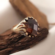 Engingold 14K Altın Smoky Quartz Taşlı Yüzük