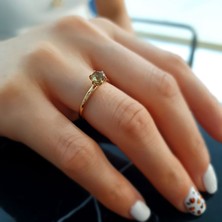 Engingold 14K Altın Smoky Quartz Taşlı Yüzük