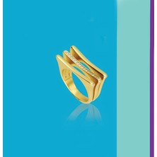 Engingold 14K Altın Cetaş Minima Üç Sıra Yüzük