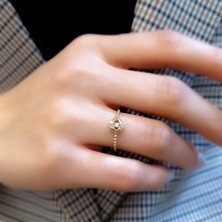 Engingold 14 Ayar Altın Taşlı Göz Yüzük