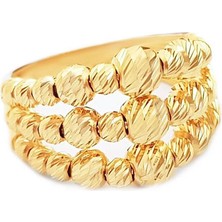 Engingold 14K Altın 3 Kollu Dorika Yüzük