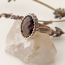 Engingold 14K Altın Dumanlı Topaz Taşlı Yüzük