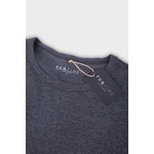 Fuqtime Koyu Gri Renk Loose Fit T-Shirt