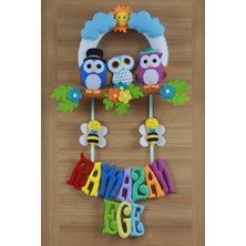 Renkli Hayallerim Ramazan Ege Isimli Baykuş Bebek ve Hastane Odası Kapı Süsü