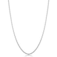 Encili Silver Kadın Gümüş Forse Zincir 925 Ayar Gümüş Hayalet Kolye 1.1mm Mücevher