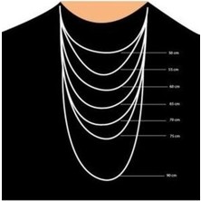 Encili Silver 925 Ayar Gümüş Kral Zincir Yuvarlak Kral Model Kolye 2.8 mm