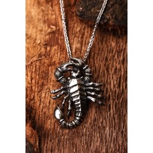 Encili Silver 925 Ayar Gümüş Akrep Model Erkek Kolye