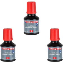 Edding BT30 Yazı Tahtası Kalemi Mürekkebi 30 ml 3 Lü Set Kırmızı